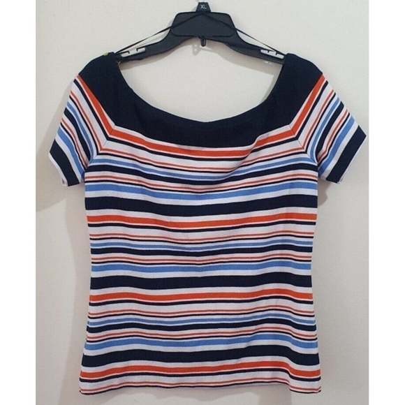 MICHAEL Michael Kors Nautical Stripe Off the shoulder top, size L - Picture 1 of 4